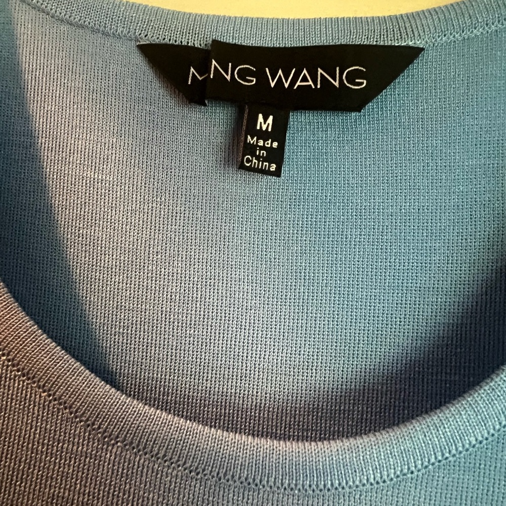 Ming Wang Top Medium Light Blue Euc - image 2